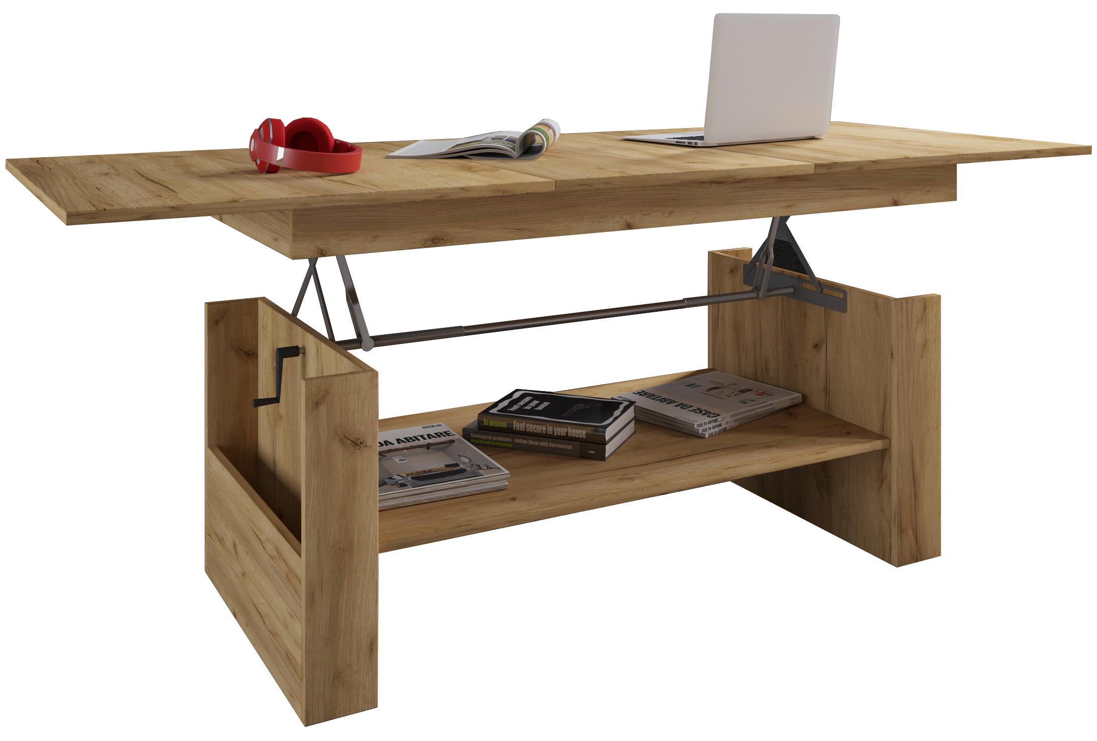 Klubska Miza Kobila, Hrast - barve hrasta/barve medu, Basics, leseni material (65/115/52,5cm) - MID.YOU