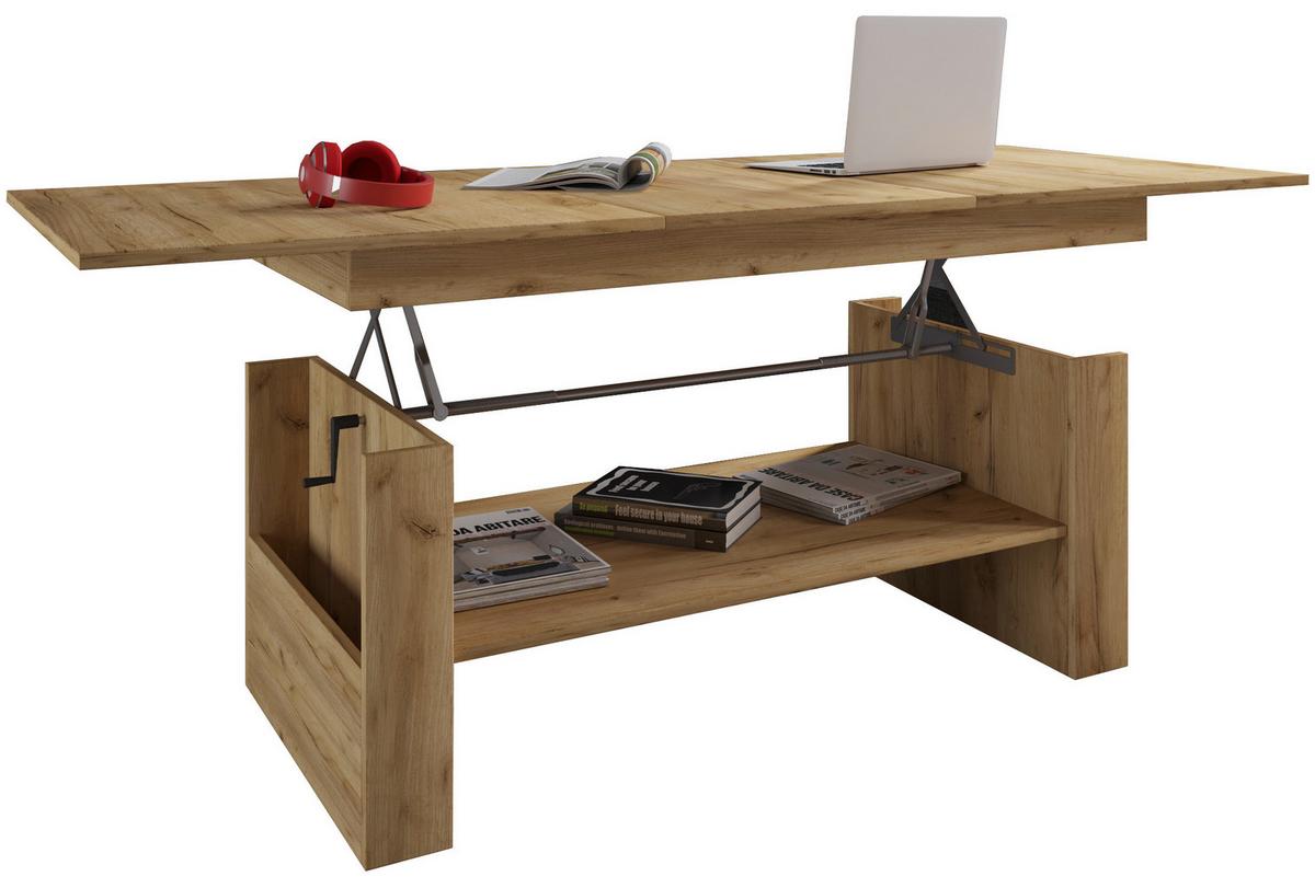 Klubska Miza Kobila, Hrast - barve hrasta/barve medu, Basics, leseni material (65/115/52,5cm) - MID.YOU