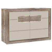 Komód Tiziano - bézs/tölgyfa színű, Modern, műanyag/faalapú anyag (133,8/91,4/43,5cm)