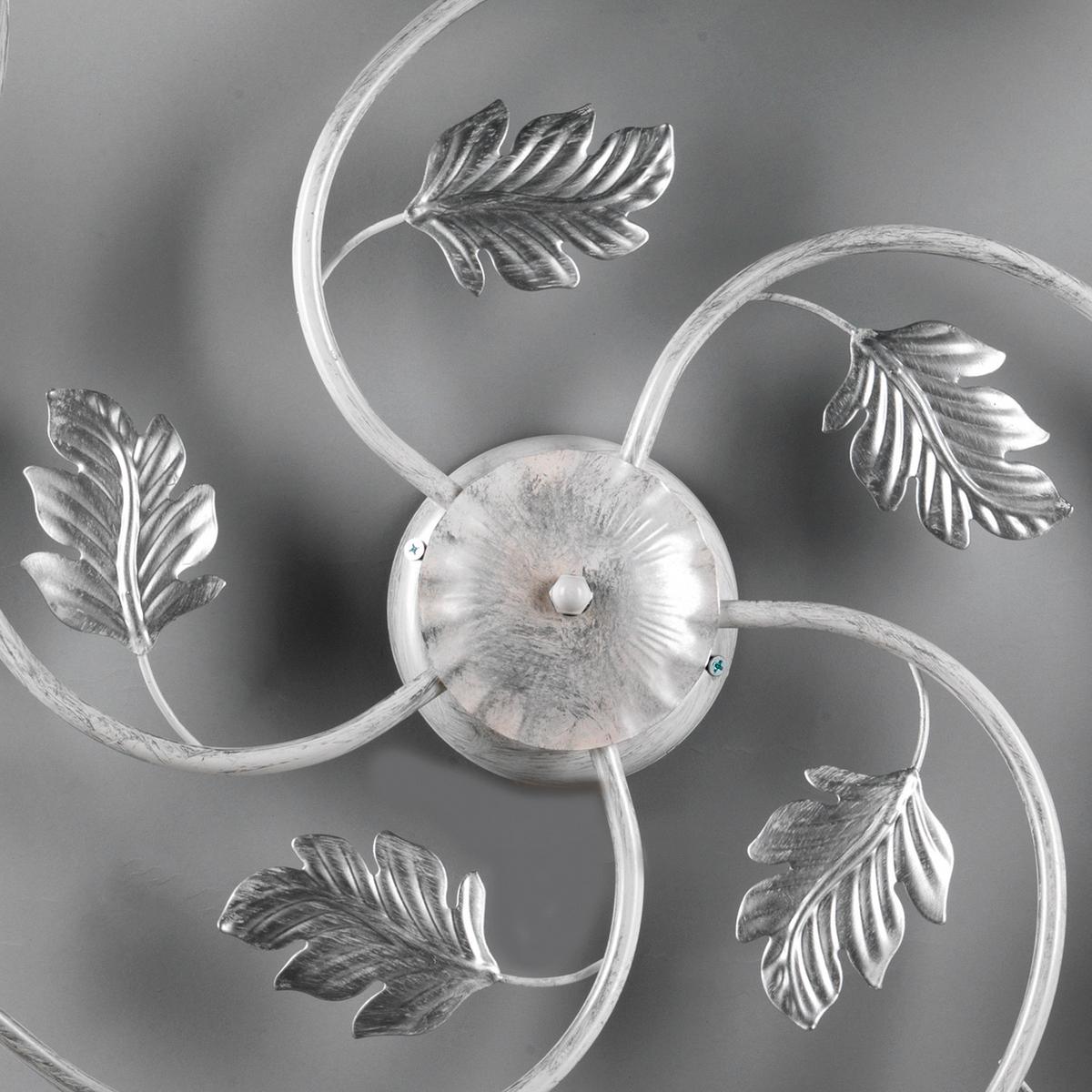 Deckenleuchte Marilena Weiß/Silber max. 6 Watt - Silberfarben/Weiß, KONVENTIONELL, Glas/Metall (80/20cm)