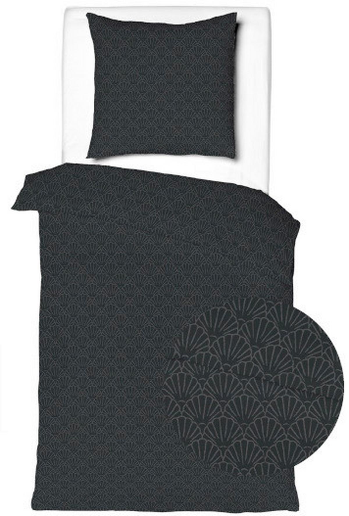 Lenjerie de pat Shell cca.140x200/50x70 cm - negru, textil (140/200cm) - Mömax