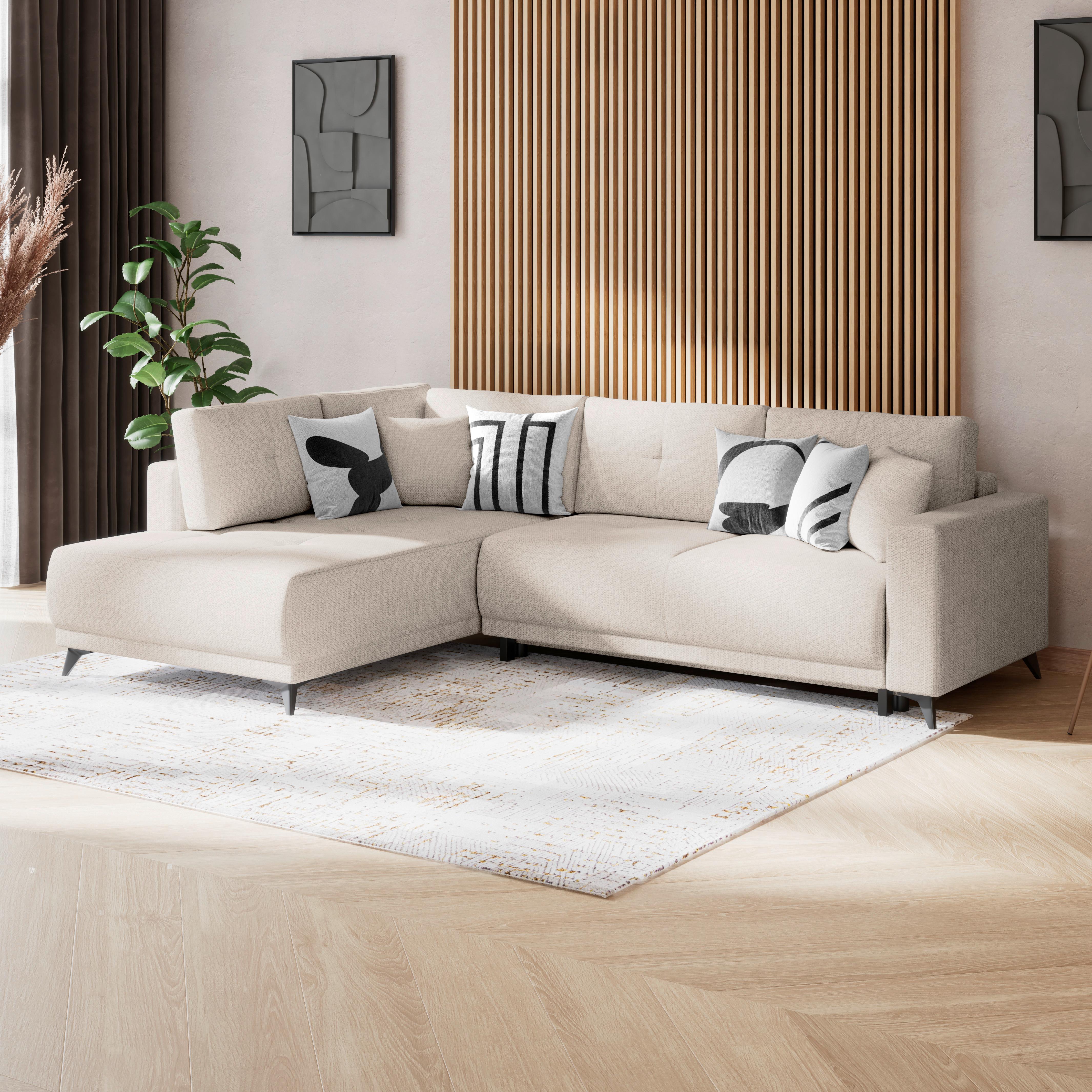 Kutna Garnitura Texas - svijetlo smeđa/crna, Konvencionalno, drvo (203/259cm)