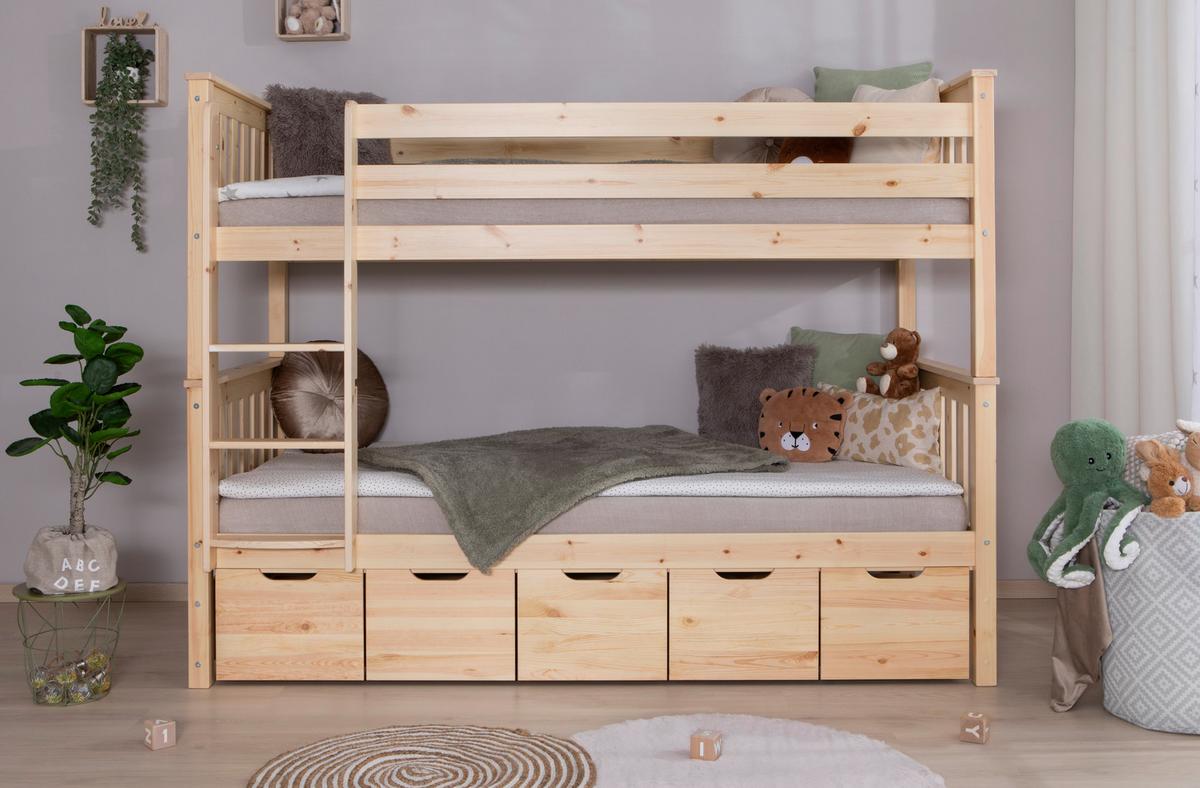 Etagenbett Sammy Naturfarben ca. 90x200cm - Naturfarben, MODERN, Holz (90/200cm) - MID.YOU