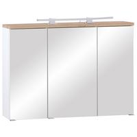 Omara Z Ogledalom Marbella, Bela, Hrast - barve kroma/bela, Moderno, kovina/steklo (100/70/20cm) - Mömax