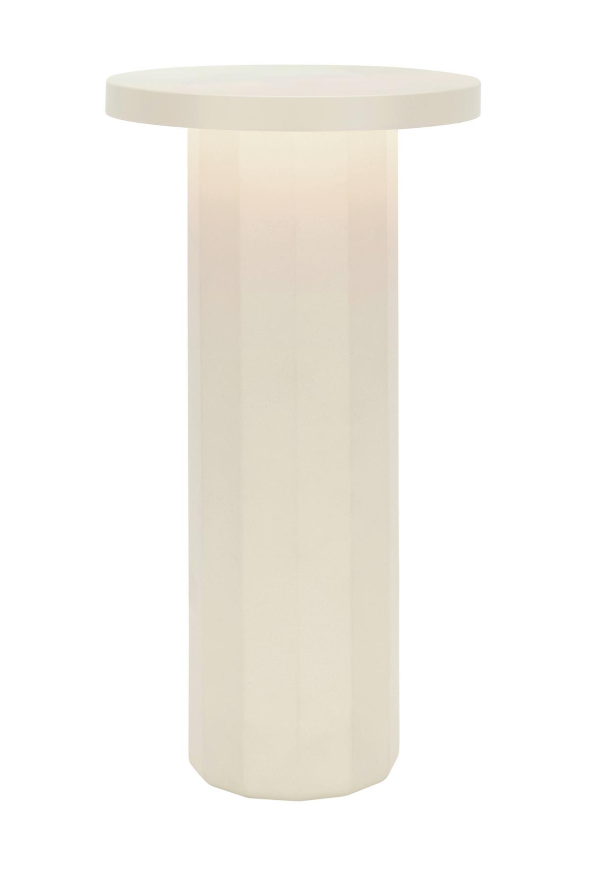 LAMPA STOŁOWA Z AKUMULATOREM ION *DK* - kolor piaskowy, Design, kamień/metal (16/31,6cm) - Dieter Knoll