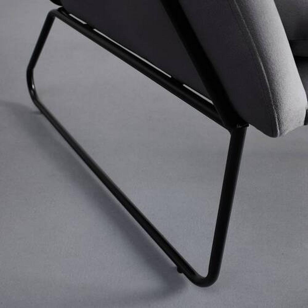 Sessel Kezia Dunkelgrau Samt - Dunkelgrau/Schwarz, MODERN, Textil/Metall (71/84/79cm) - Bessagi Home