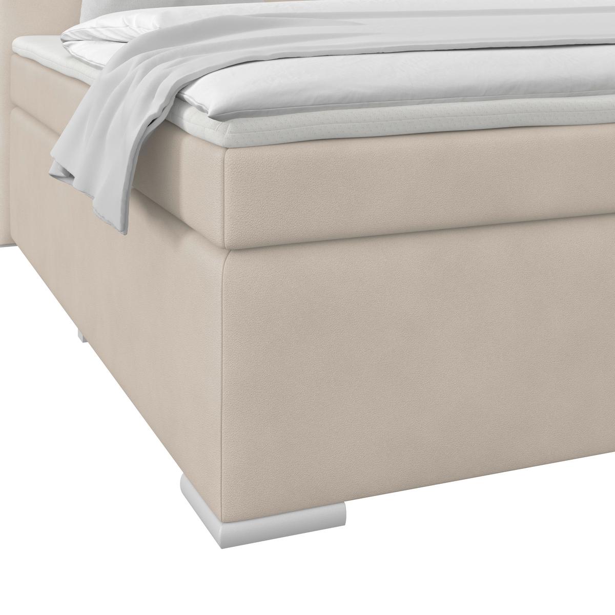 Boxspring Krevet Mira - boje sedefa/srebrne boje, Konvencionalno, drvo/metal (160/200cm) - Best Price