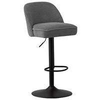 STOŁEK BAROWY JAMES - czarny/ciemnoszary, Design, metal/tkanina (46/90-112/50cm) - Xora