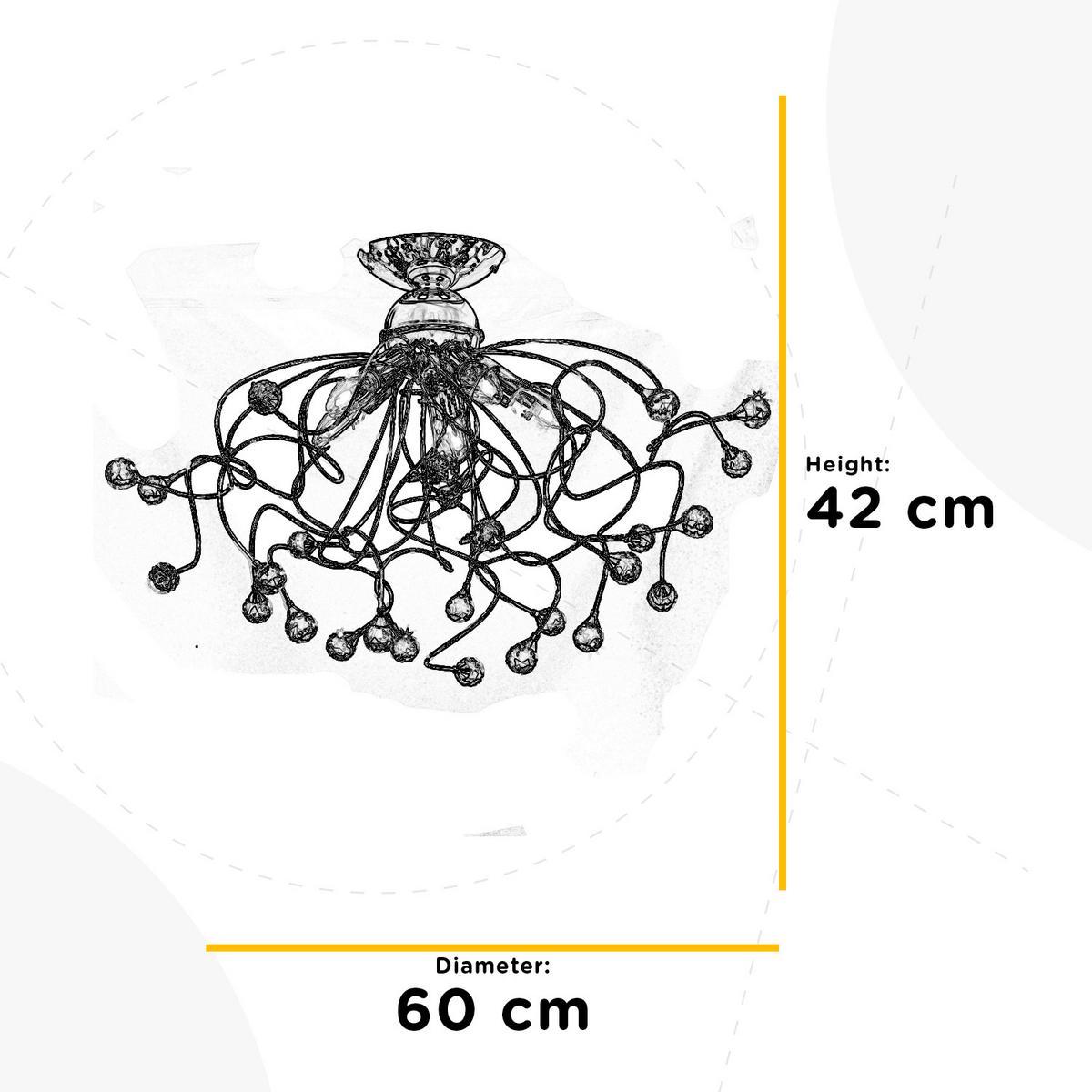 Deckenleuchte Trilly Chromfarben max. 6 Watt - Chromfarben, KONVENTIONELL, Glas/Metall (60/42cm)