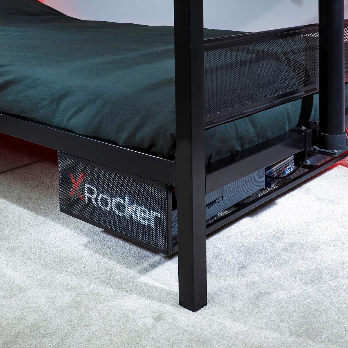 Gamingbett Basecamp 90x190cm Ohne TV Schwarz - Schwarz, MODERN, Metall (90/190cm) - X Rocker