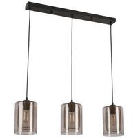 Hängeleuchte Jirmi max. 25 Watt - Goldfarben/Schwarz, MODERN, Glas/Metall (81/15,5/120cm) - Premium Living