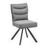 STOEL FINA - Donkergrijs/Grijs, Modern, Hout/Textiel (49/91/64cm) - Bessagi Home