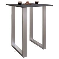 Bartisch Xona B 80x50 - Anthrazit/Silberfarben, Konventionell, Holzwerkstoff/Metall (80/50/102cm) - MID.YOU