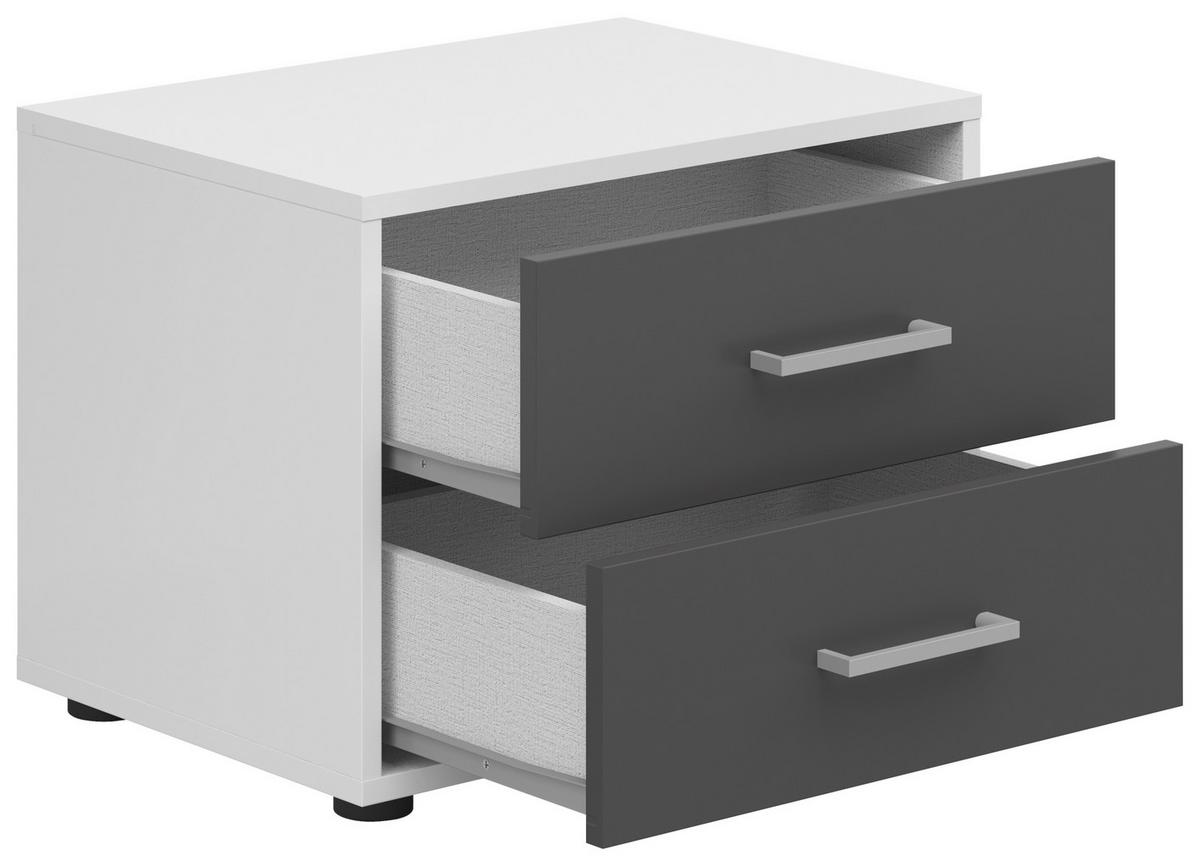 NOPTIERA SMART 2 - alb/antracit, Basics, material pe bază de lemn (50/38/35cm)
