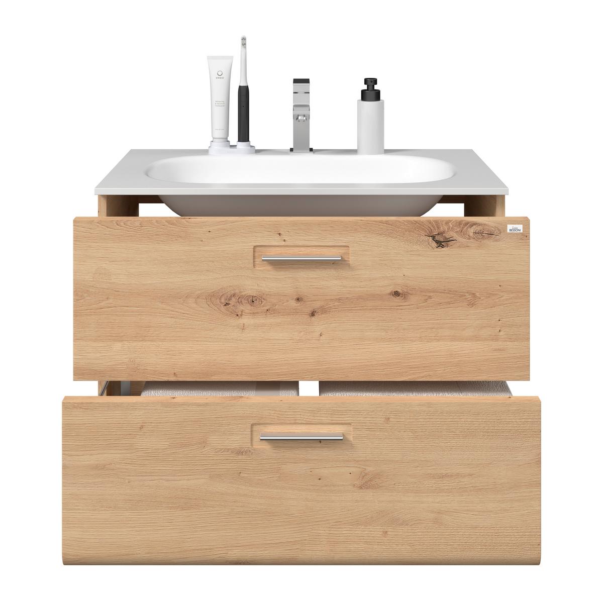 Bază pentru lavoar Avensis - culoare lemn stejar, Modern, material pe bază de lemn (75/53/45cm) - Luca Bessoni