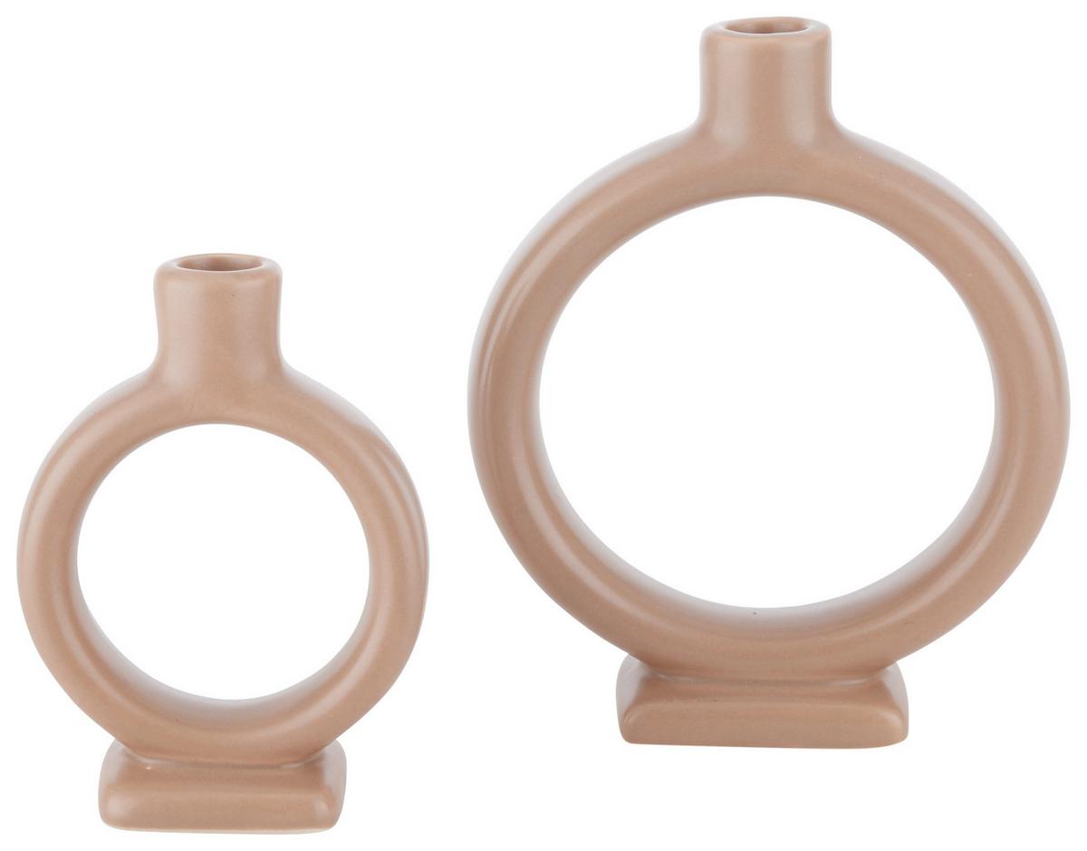 Gyertyatartó Valongo - barna, Basics, kerámia (10,5/14/4,5cm) - Modern Living