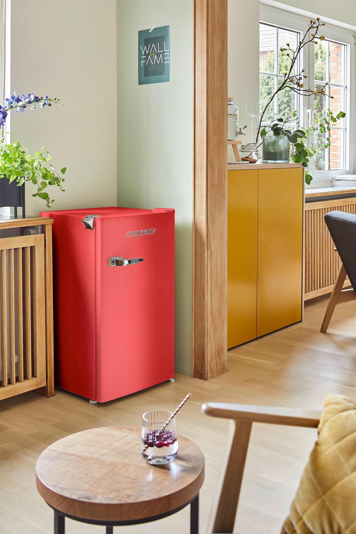 Kühlschrank Respekta Ricco KG83R-52 Rot - Rot, Basics, Glas/Kunststoff (47,4/83,1/44,7cm) - Respekta