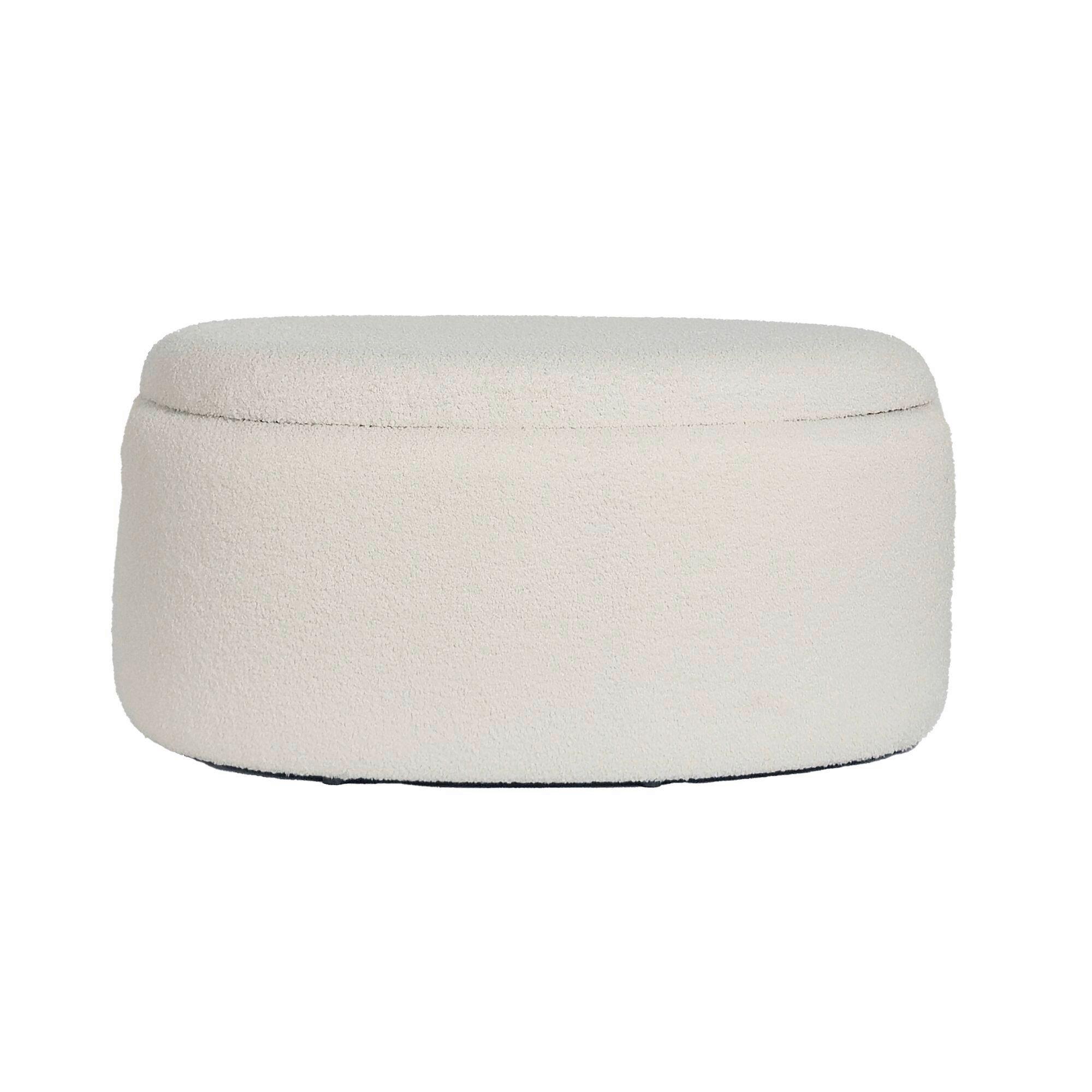 HOCKERBANK HOCKER STOFF - Creme, Design, Textil (81/40/62cm) - MID.YOU