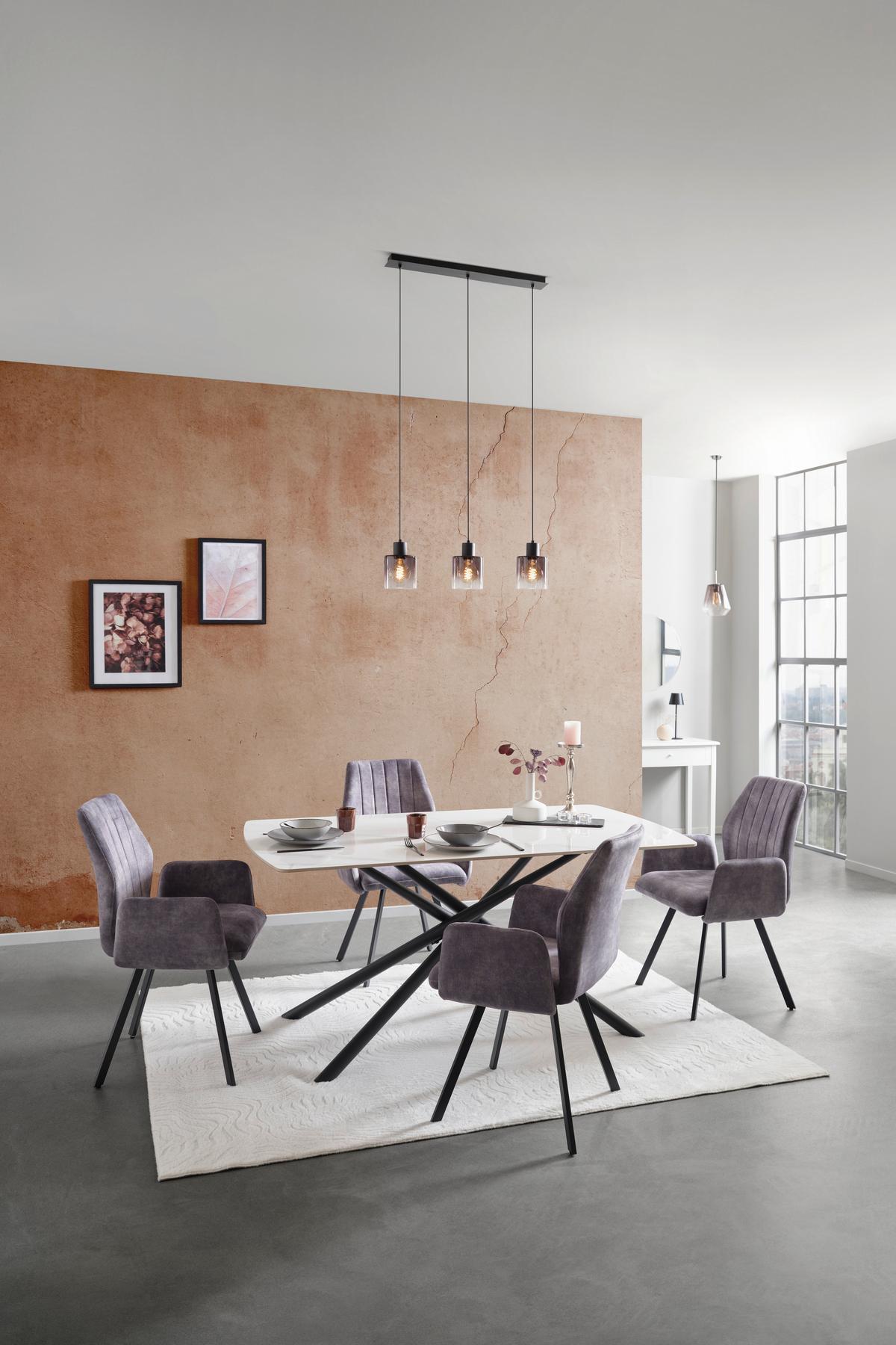 Jedilna Miza Mailand, Bela, 160 X 90 Cm - črna/bela, Trend, kovina/keramika (160/75/90cm) - Mömax