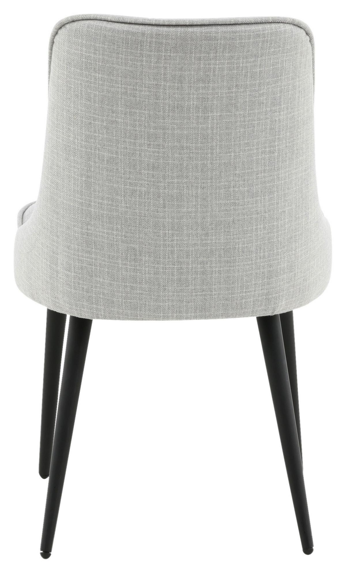 STUHL-SET VELVET DELUXE - Hellgrau/Schwarz, Design, Kunststoff/Textil (50/88,5/66cm) - Livetastic