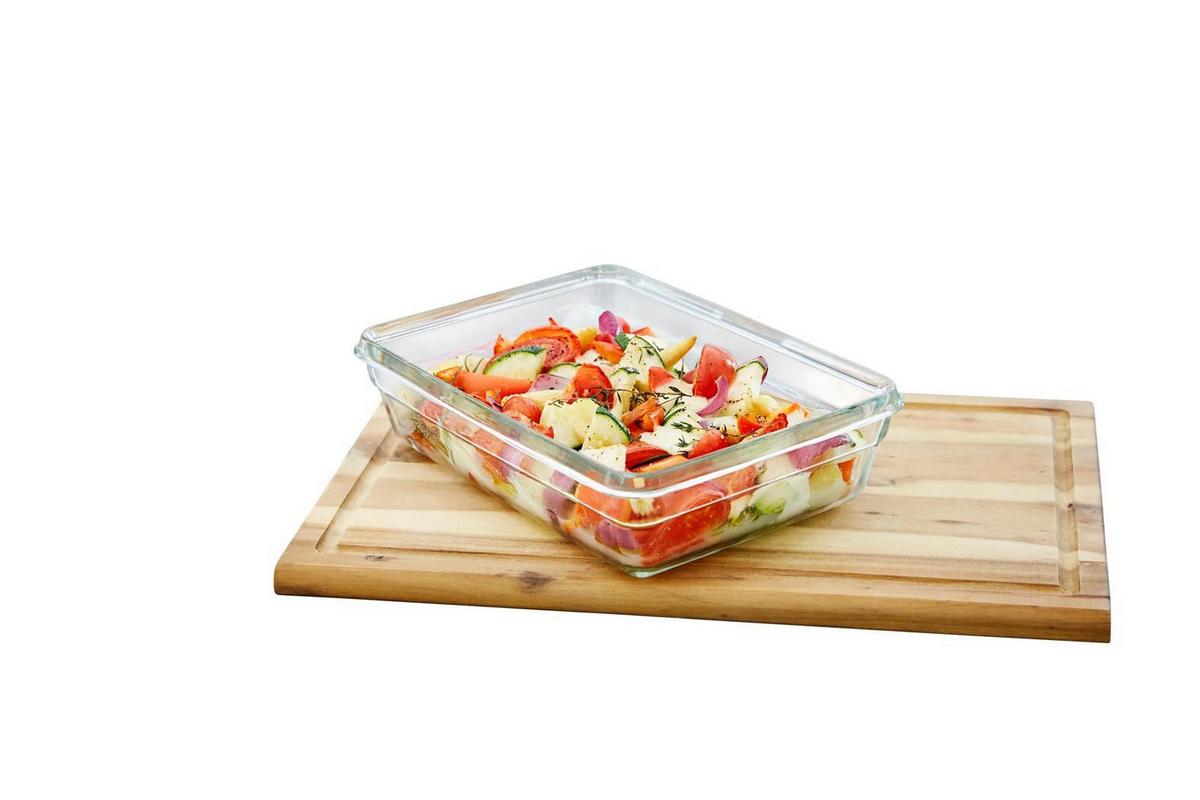POJEMNIK NA ŻYWNOŚĆ N1040500 - czerwony, Basics, tworzywo sztuczne/szkło (16,8/11,8/7cm) - Emsa