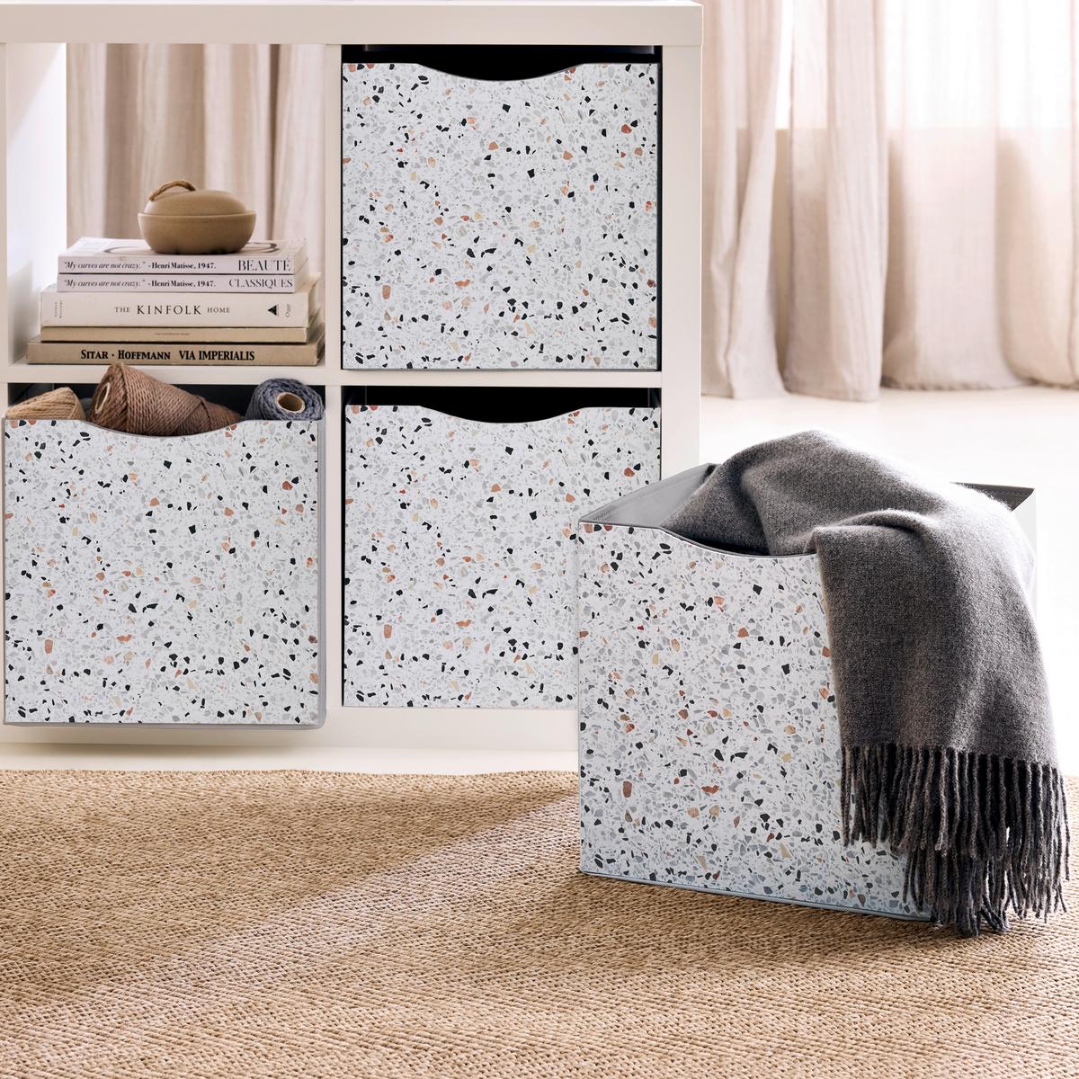 ZLOŽLJIV ZABOJ BETTY - siva, Konvencionalno, tekstil/leseni material (33/33/32cm) - Mömax