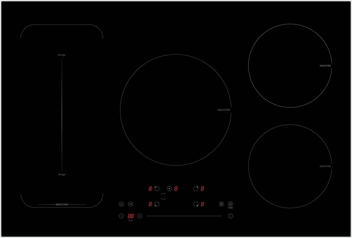 Induktionskochfeld IN-5FZF Schwarz - Schwarz, Basics, Glas (77/6/52cm) - PKM