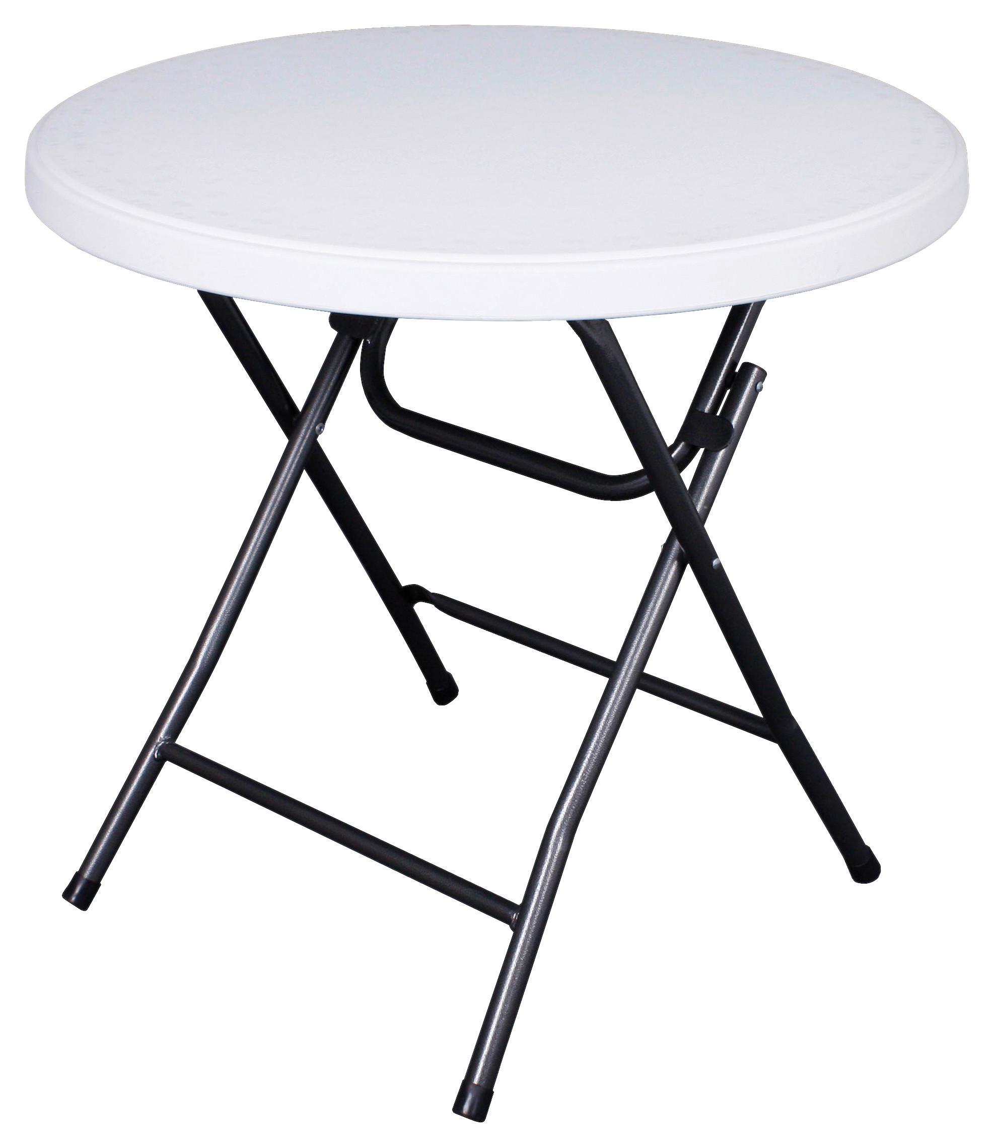 Gartentisch Mufaro ca. 80x76 cm Schwarz/Weiß - Schwarz/Weiß, Basics, Kunststoff/Metall (80/76cm) - Gardenson