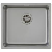 Einzelbecken Detroit ca. 49x23x44 cm Edelstahl - Edelstahlfarben, Trend, Metall (49/22,5/44cm) - Respekta