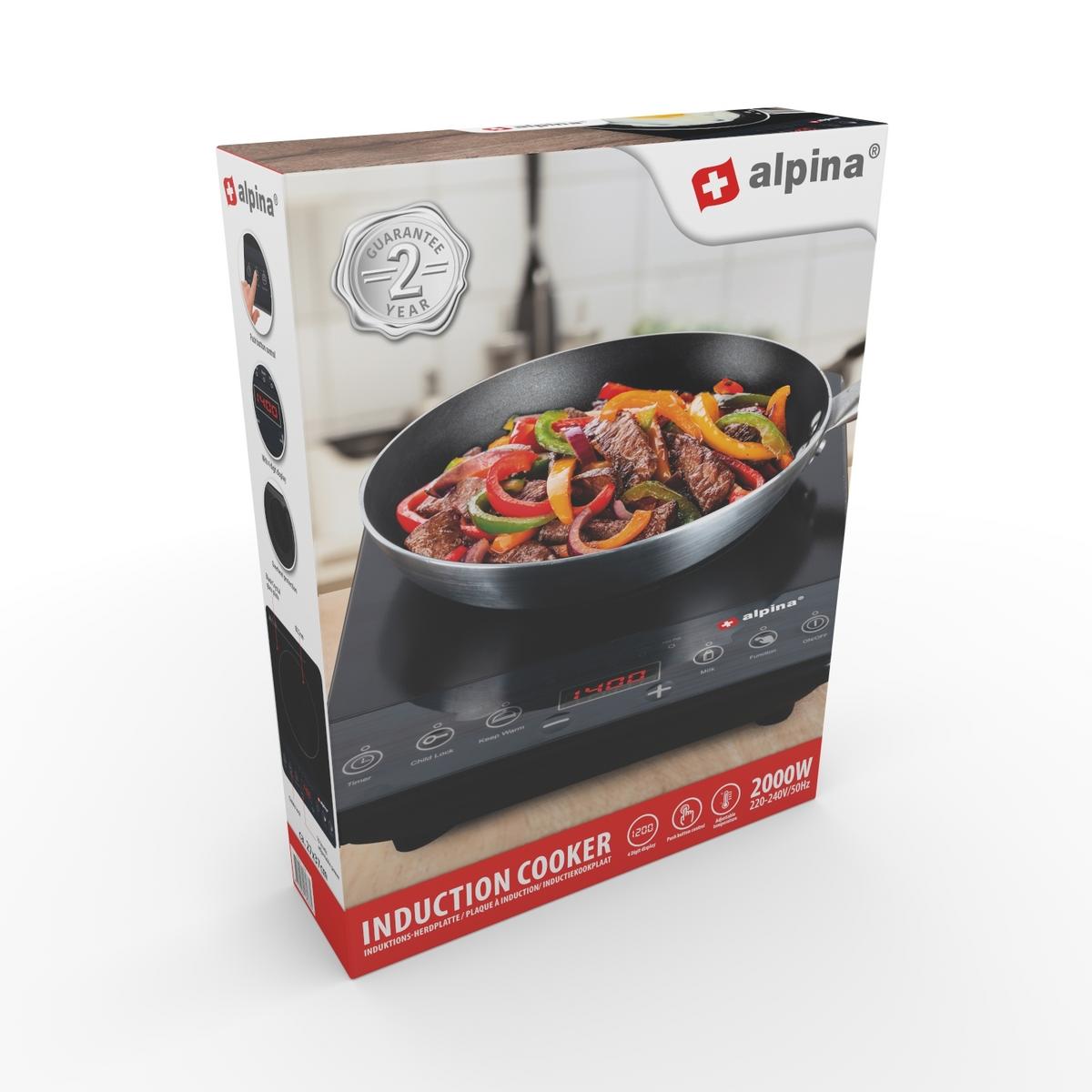 Induktionskochplatte Alpina CB FS-IC314T - Schwarz, Kunststoff (37/27/6cm) - Alpina 6287