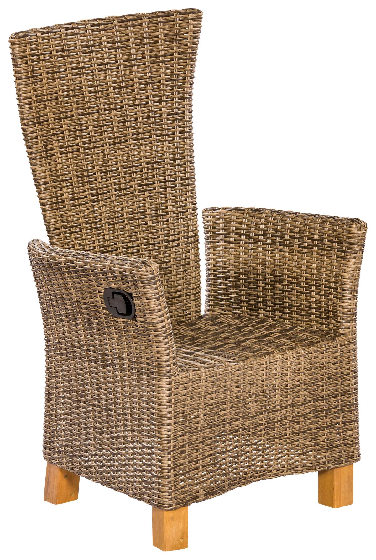 Gatensessel-Set Toskana 2er- Set ca. 59x110cm Alu/Kunstgef. - Naturfarben/Akaziefarben, KONVENTIONELL, Holz/Kunststoff (59/110/65,5cm) - Gardenson