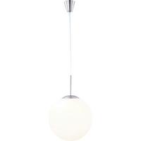 Hängeleuchte Balla In Nickelfarben Max. 60 Watt - Opal/Nickelfarben, Basics, Glas/Metall (30/180cm) - Globo