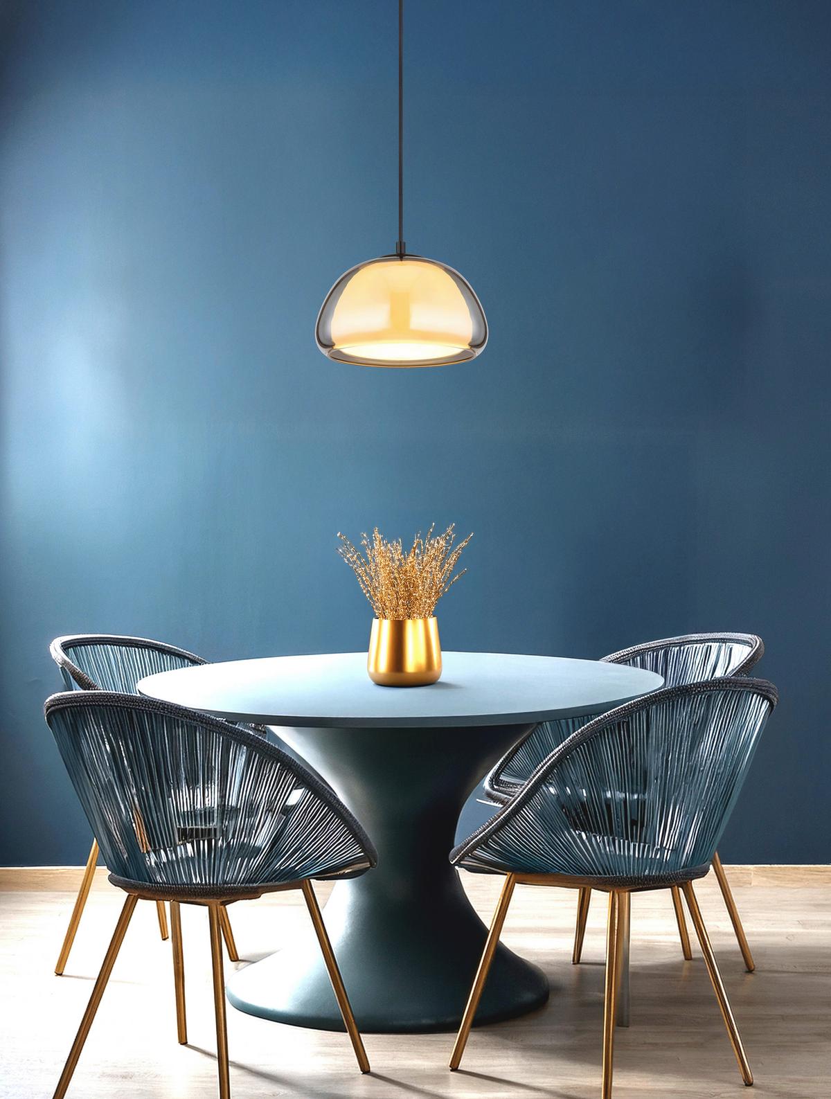 HÄNGELEUCHTE 15743H JELLA - Weiss/Schwarz, Konventionell, Glas/Textil (25/120cm) - Globo