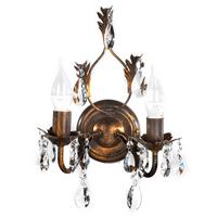 Wandleuchte Teresa Bronzefarben max. 6 Watt - Bronzefarben, KONVENTIONELL, Glas/Metall (30/30/20cm)