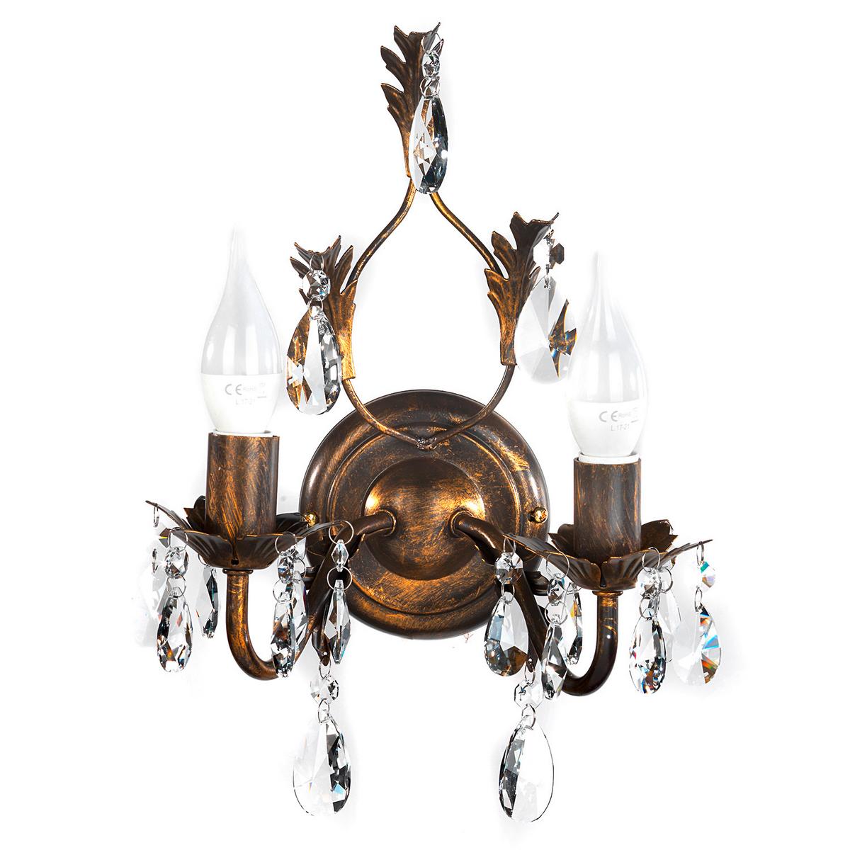 Wandleuchte Teresa Bronzefarben max. 6 Watt - Bronzefarben, KONVENTIONELL, Glas/Metall (30/30/20cm)