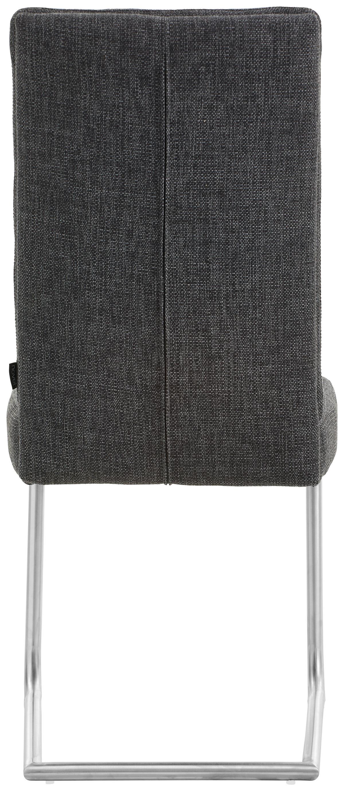 KRZESŁO NA PŁOZIE ROSY - kolor stalowy/ciemnoszary, Design, metal/tkanina (48/98/63cm) - Novel