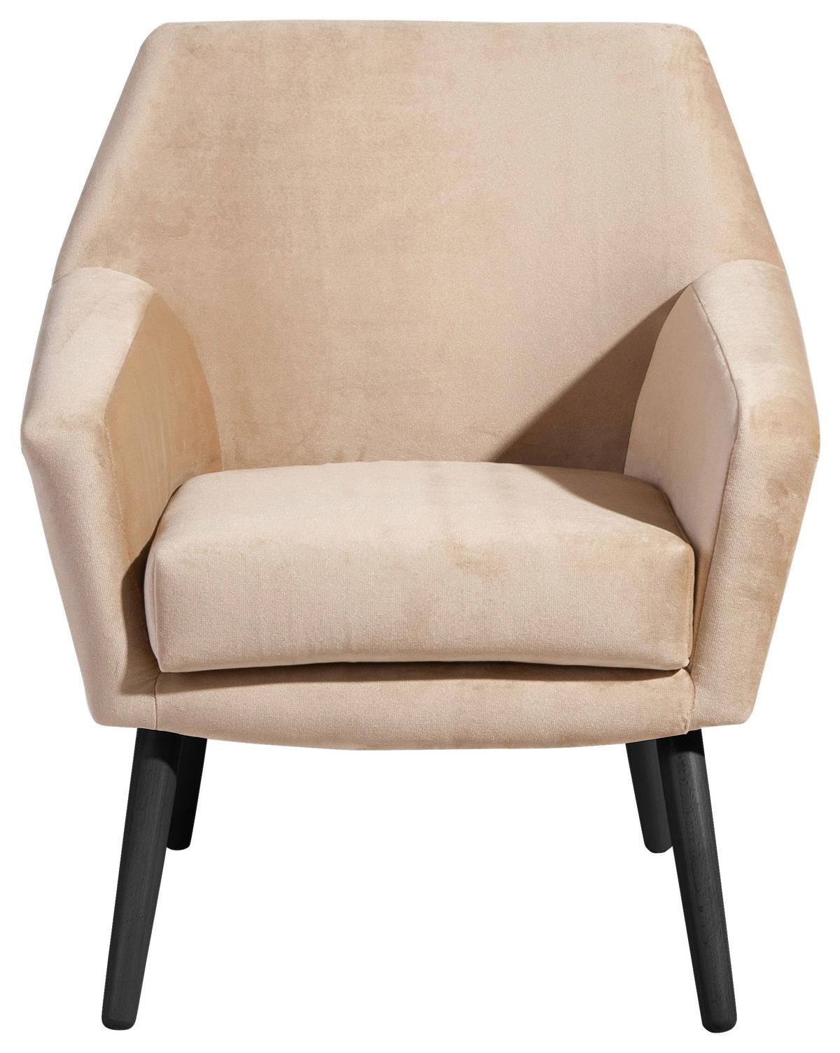 SESSEL ALEGRO - Sandfarben/Schwarz, Design, Holz/Textil (67/81/71cm) - Max Winzer