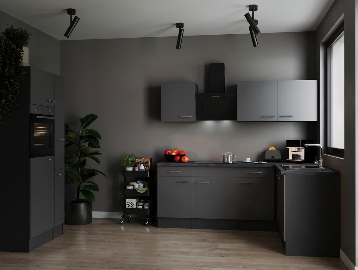 Kotna Kuhinja Z Aparati Oliver, 310x172cm - srebrne barve/siva, Design, kovina/leseni material (310/172cm) - Respekta