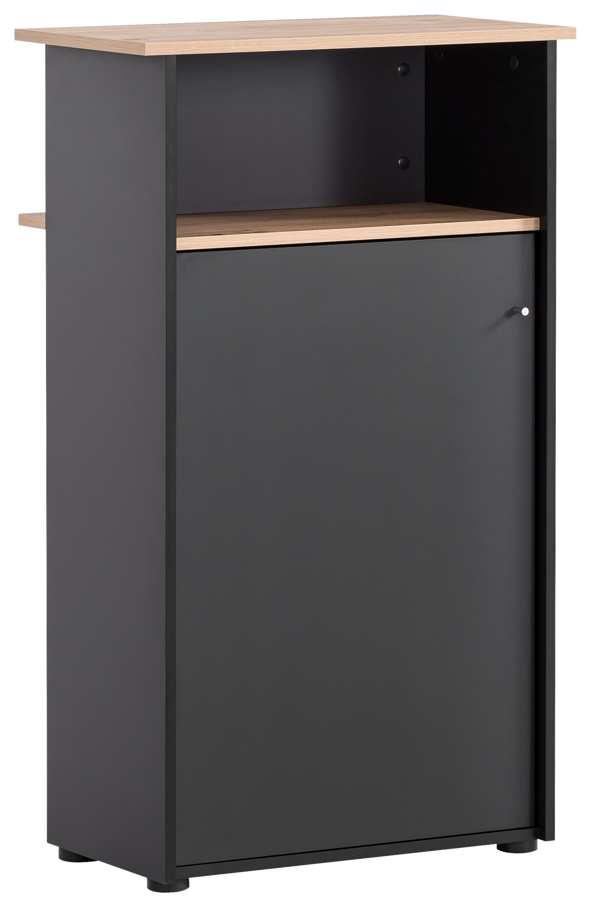 Stehpult Empfangstresen 660 Schwarz/Eiche Artisan - Schwarz/Eiche Artisan, MODERN, Holzwerkstoff (65,8/110,5/44cm) - MID.YOU