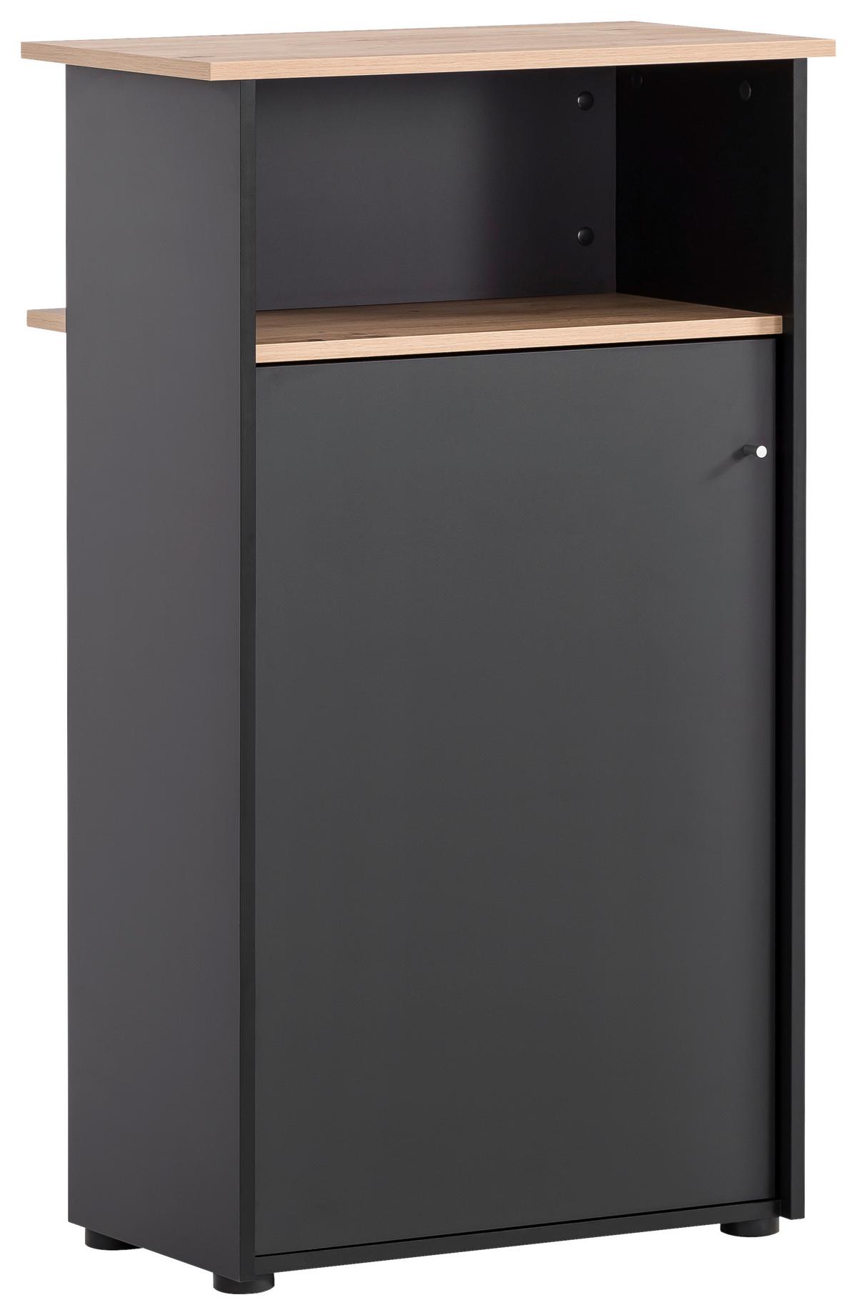 Stehpult Empfangstresen 660 Schwarz/Eiche Artisan - Schwarz/Eiche Artisan, MODERN, Holzwerkstoff (65,8/110,5/44cm) - MID.YOU