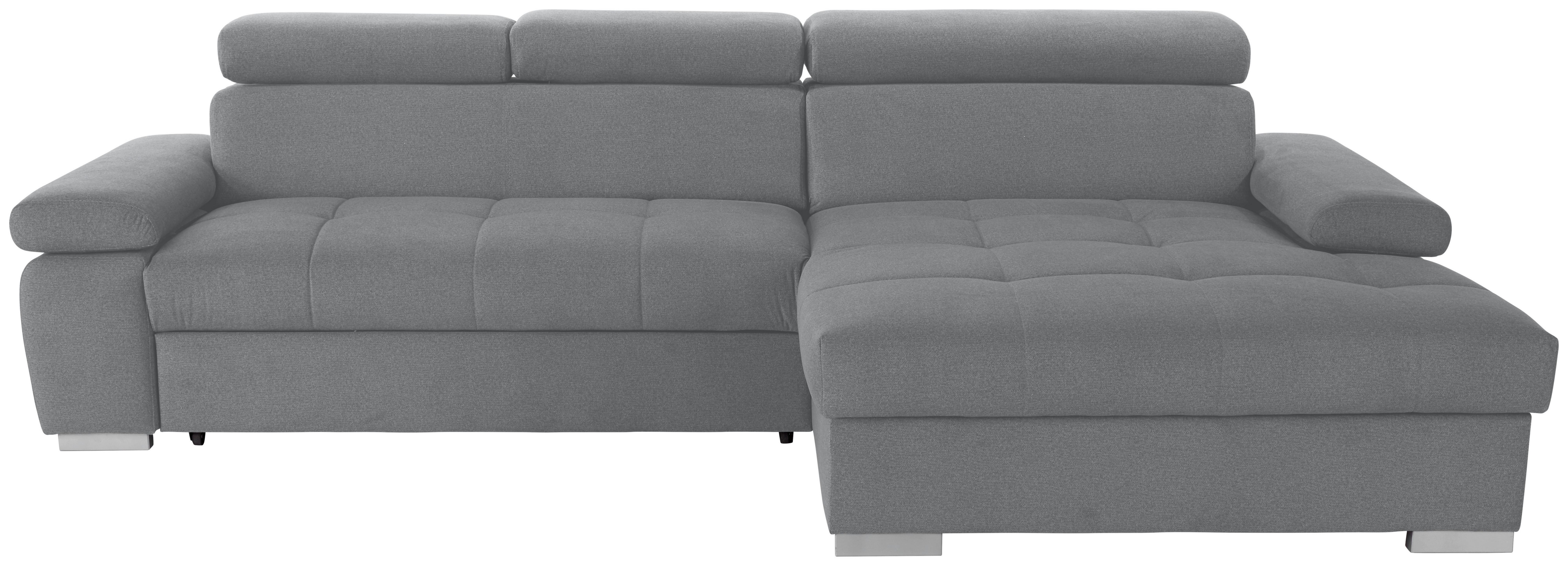 Kutna Garnitura Perry - siva/srebrne boje, Design, tekstil/drvo (292/183cm) - Modern Living