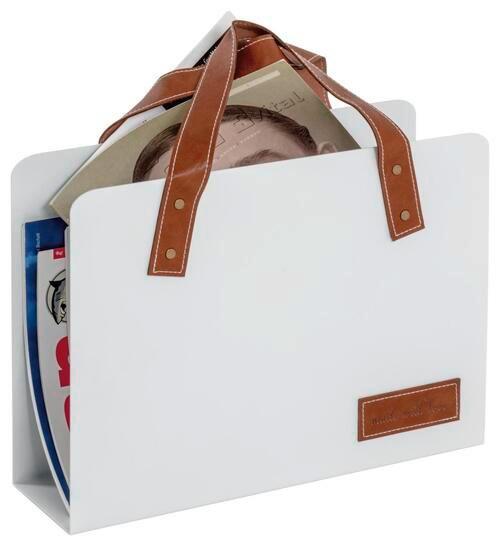 Stojalo Za Časopise Heide -Sb- - bela/rjava, Moderno, kovina/tekstil (35/38/10cm) - Mömax