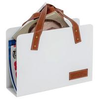 Stojalo Za Časopise Heide -Sb- - bela/rjava, Moderno, kovina/tekstil (35/38/10cm) - Mömax