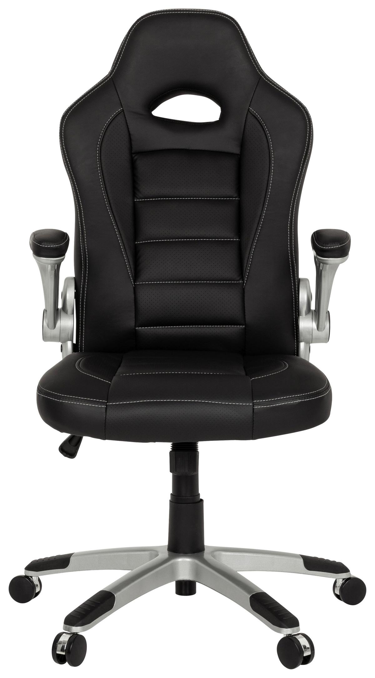 Gaming Stol Game Sport, Črna - črna/bela, Moderno, umetna masa/tekstil (64/118/57cm) - MID.YOU