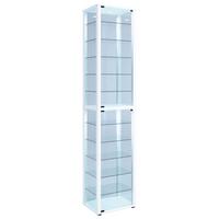 Vitrine Kavisa Weiß - Schwarz/Weiß, MODERN, Glas/Holzwerkstoff (50/227/38cm) - MID.YOU