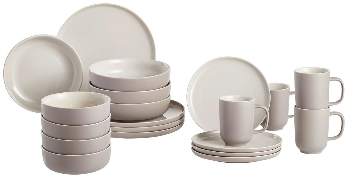 SERWIS OBIADOWO-ŚNIADANIOWY JASPER - taupe, Basics, ceramika - Ritzenhoff Breker