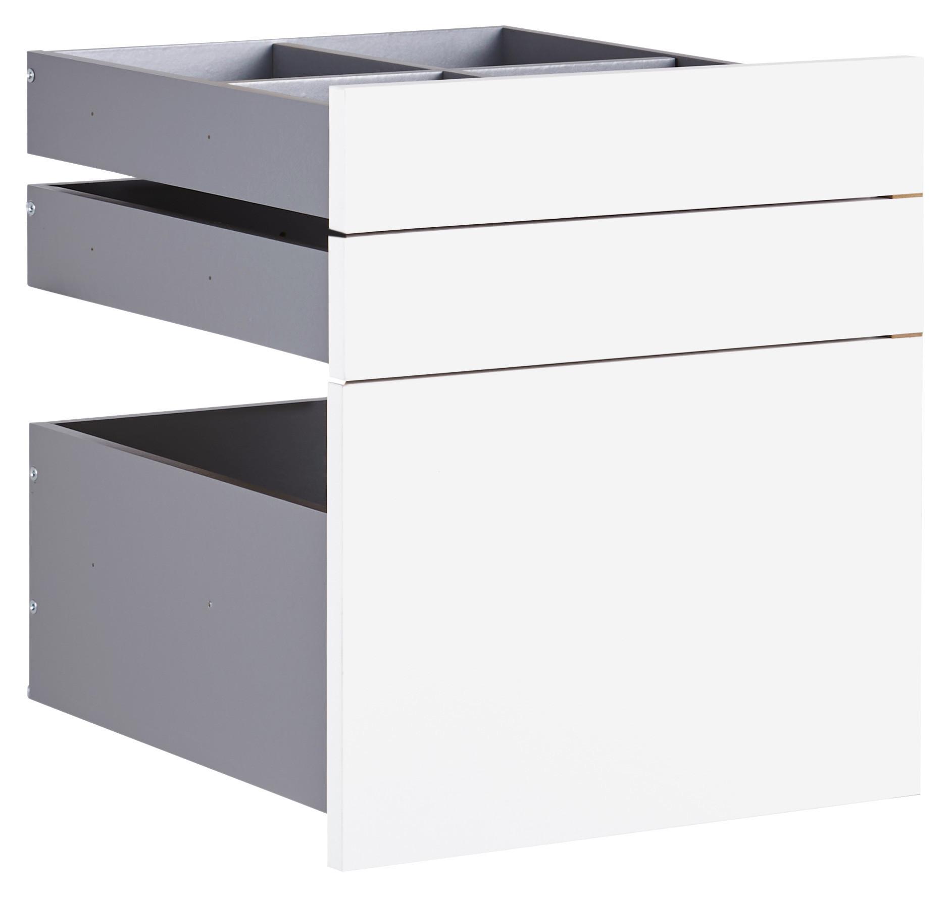 Schubladenset Unit in Weiss - Weiss, Modern, Holzwerkstoff (45,3/50,3/47cm) - Based
