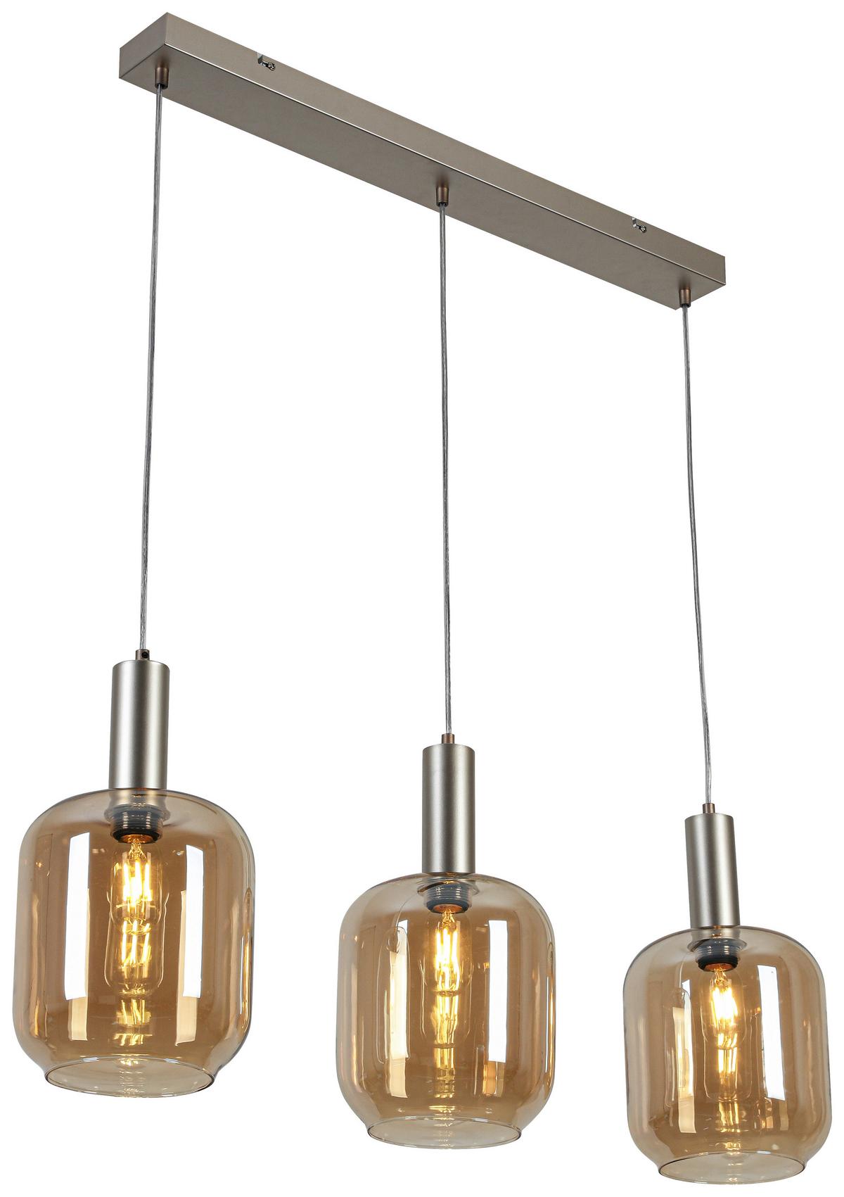 Hängeleuchte Siop Transparent/Bernstein max. 40W - Champagner/Transparent, MODERN, Glas/Kunststoff (80/20/120cm)