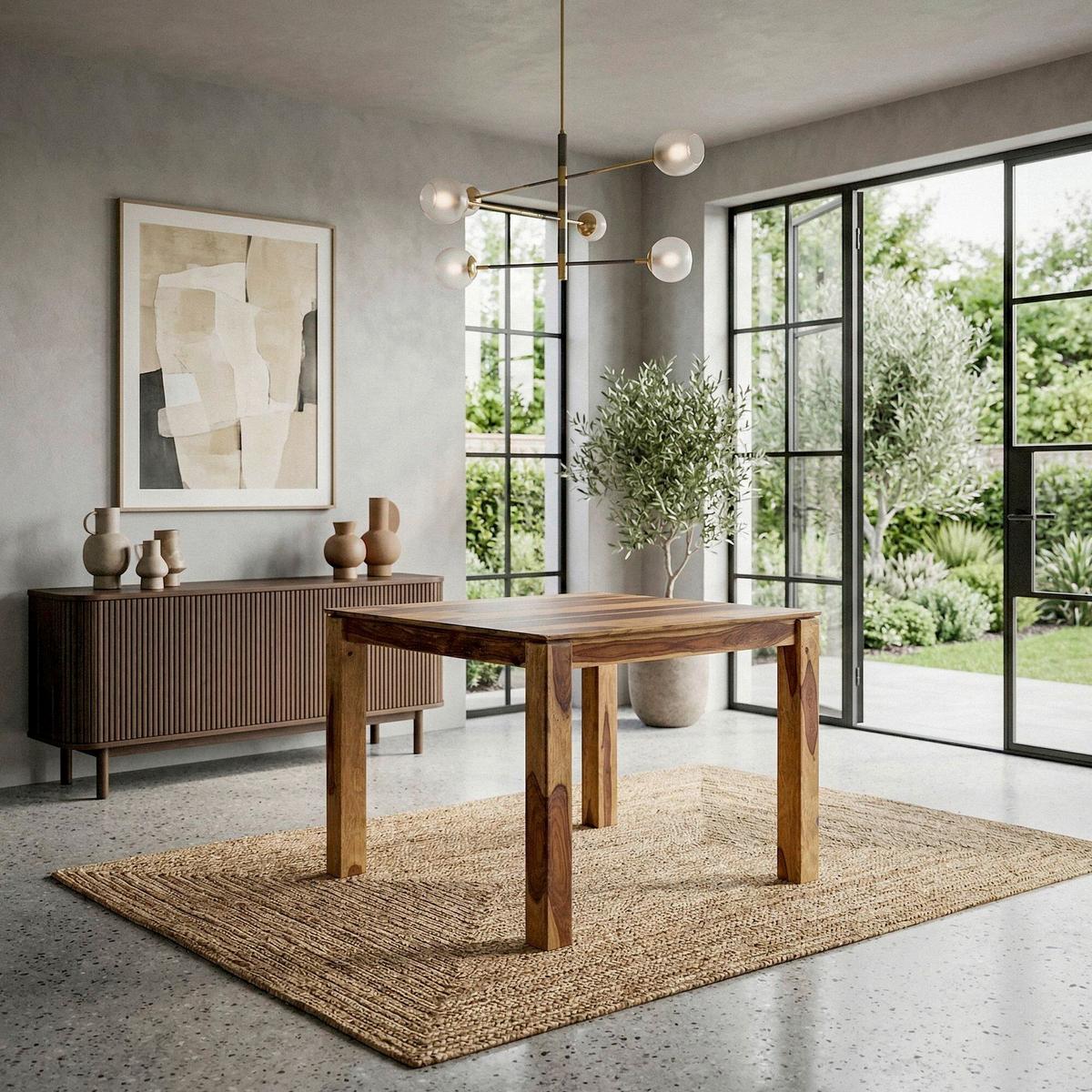 Esstisch Wl7.490 - Sheeshamfarben, Design, Holz (80/75/80cm) - Livetastic