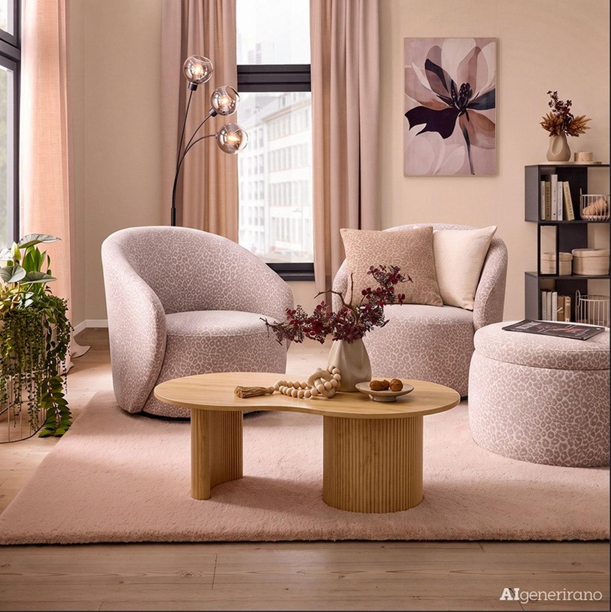 Stolić Eloise - boje hrasta, Design, drvni materijal (120/70/42cm) - Premium Living